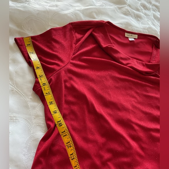 Jaclyn Smith Women’s 2X Red Short Sleeve Blouse - Picture 9 of 9